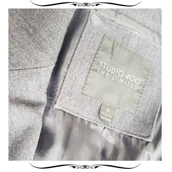 Studio 400 Charcoal Gray Princess Cut Sweet Suit Jacket Size 0 XS - Picture 6 of 6